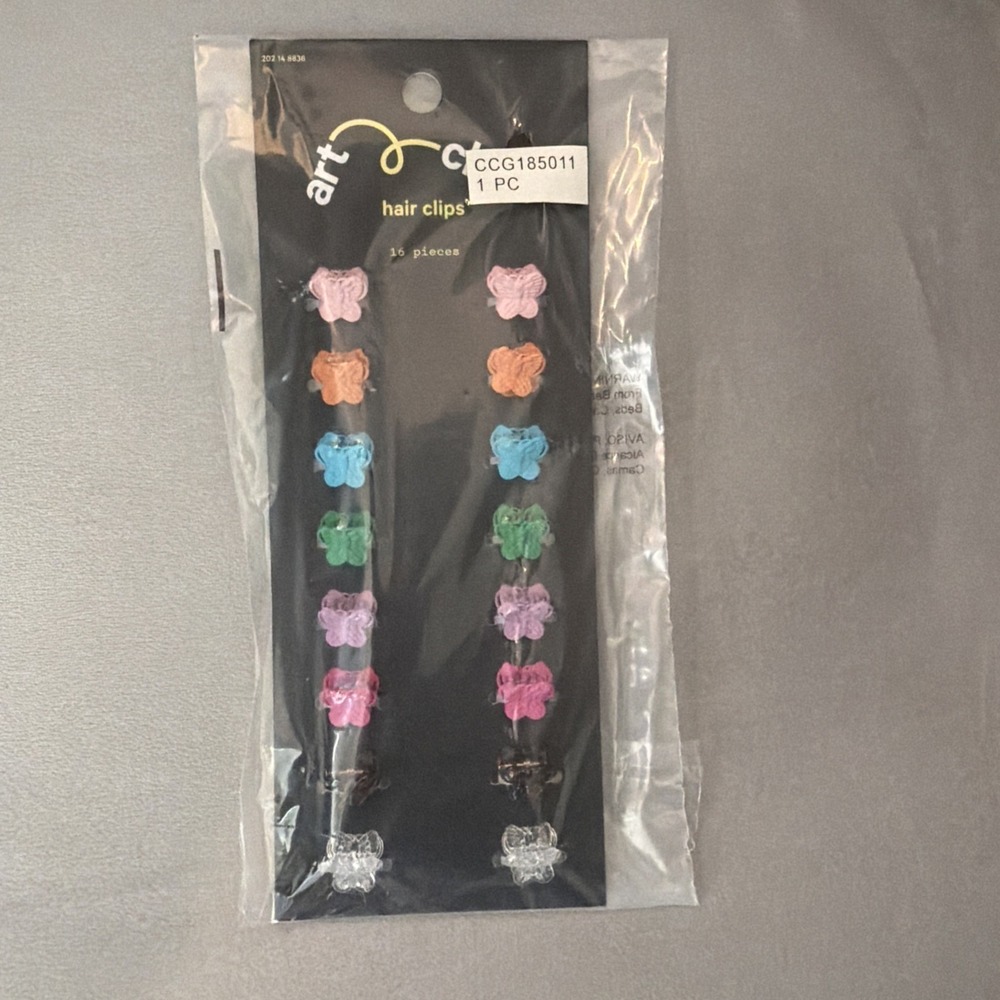 Art Class 16 Pack Butterfly Hair Claw Clips Multicolor 0.5 Inch Tiny Clips NEW